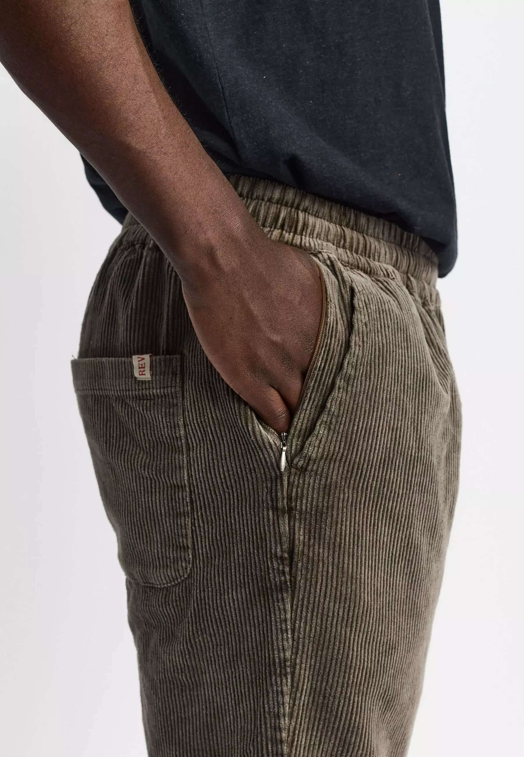 Revolution Casual Trousers Cordhose Lightarmy Hose Herren grün 